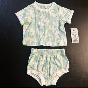 Cat & Jack Mint Green Bunny Print Set